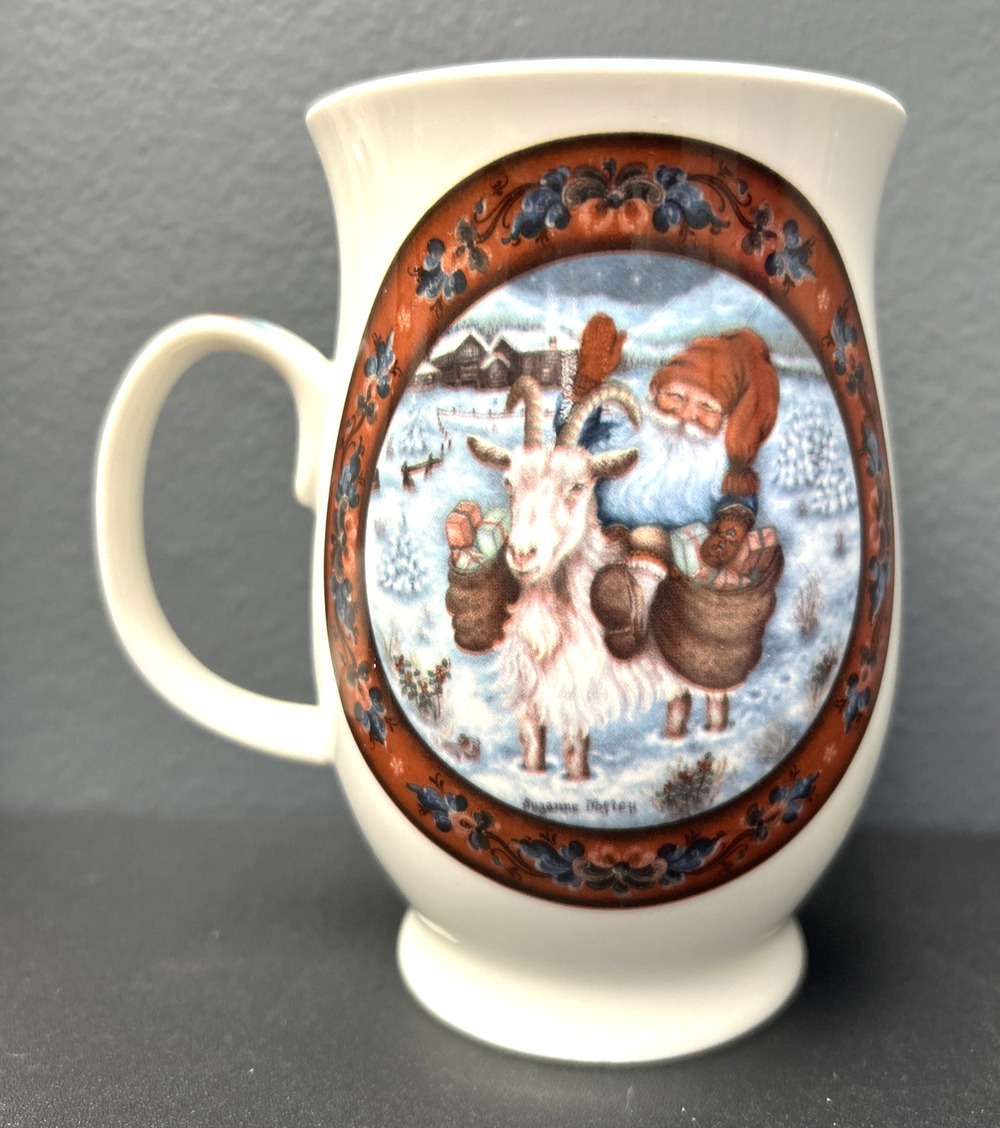 Vintage 1990s Julestemning No. 9 Christmas Mug by Susanne Kofod Santa Goat